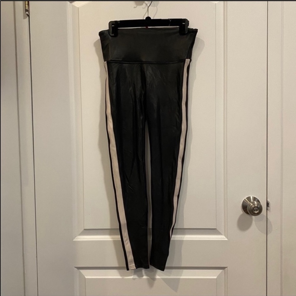 Spanx Faux Leather Side Stripe Leggings - Picture 7 of 8